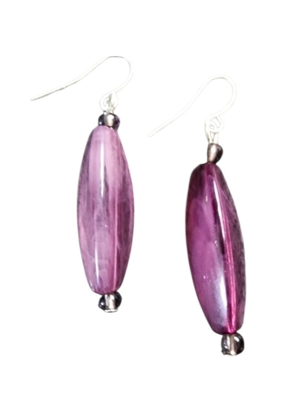 💥5 For $15💥Purple Iridescent Bead Earrings